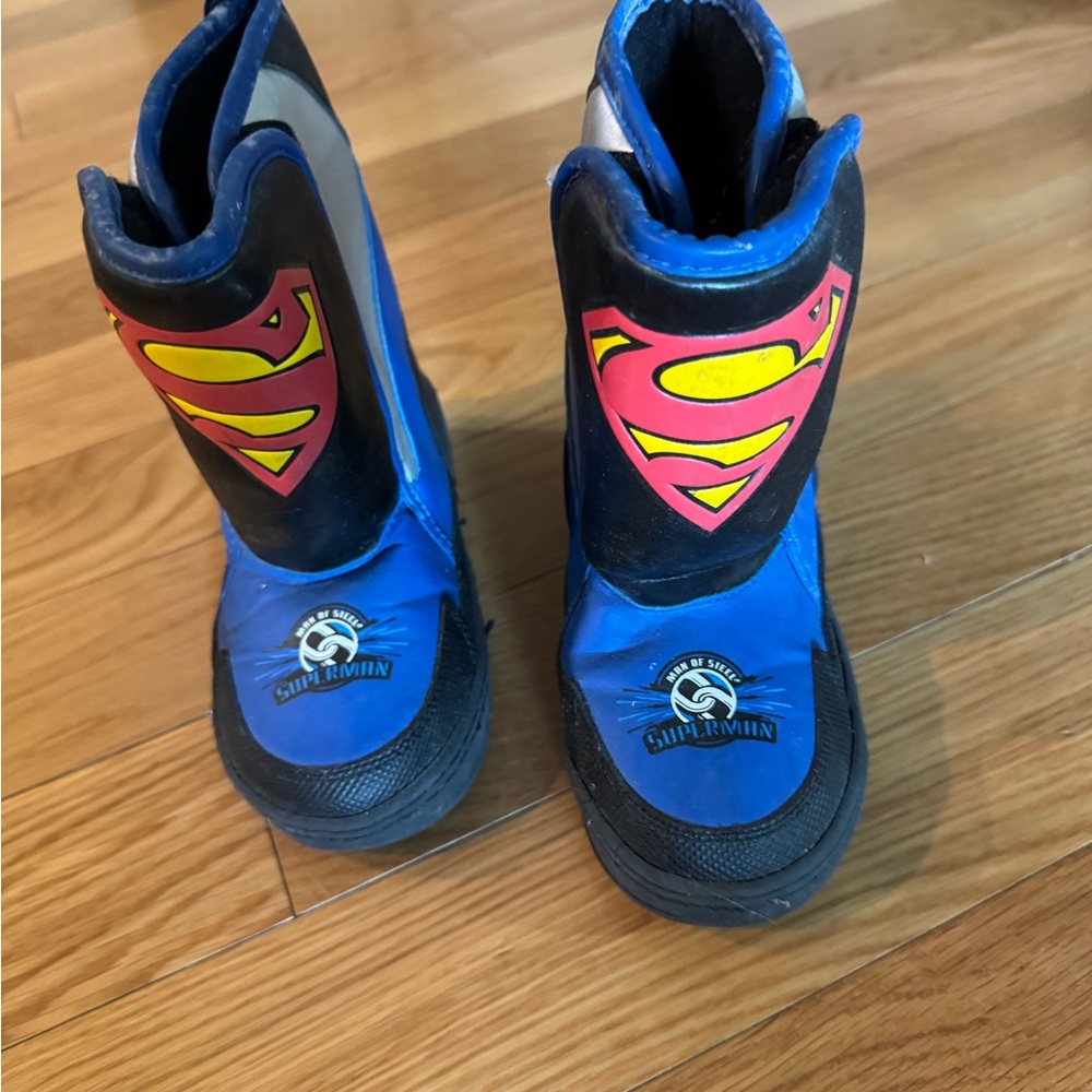 Superman Blue and Black Rain Boots